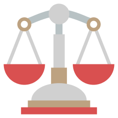 A weighing scale comparing the differences between banks and legal money lenders in Singapore