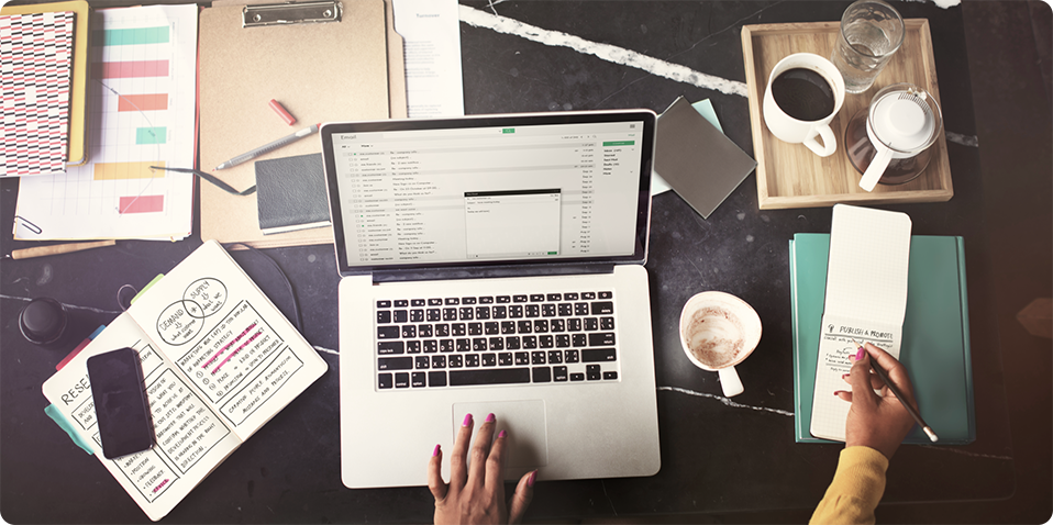 Working office table in a licensed money lender office